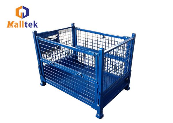 Fio de aço inoxidável dobrável Mesh Pallet Cages For Supermarket