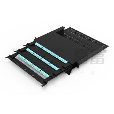 Noyaux coulissants du tableau de connexions du plateau MPO de 3 couches 144 19 pouces 12 de la cassette MPO/PC-LC/UPC 12 de noyau de module de cassette