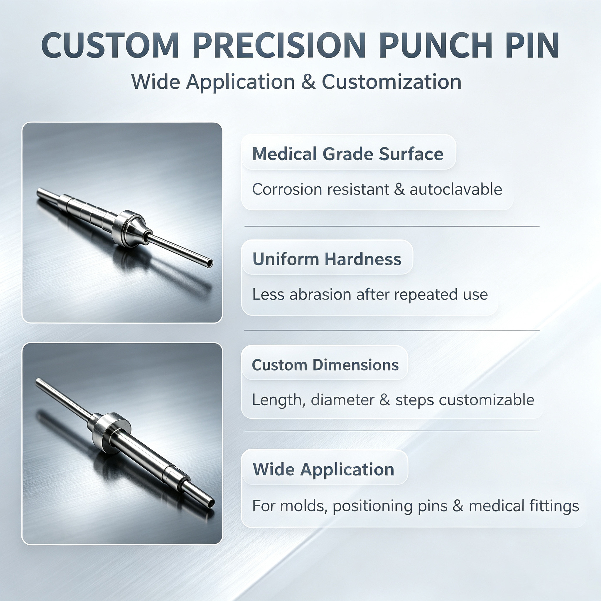 Customized Flat Head Punch Pin with Stainless Steel Material