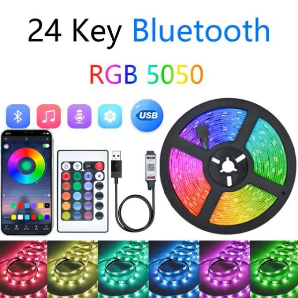 Smart IP65 Waterproof RGB 5050 LED Light Strip Kit USB 5V Low-voltage with APP/Remote Control