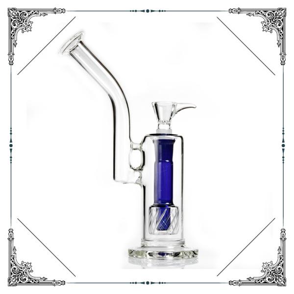 10'' Smoking Glass Water Bubbler With Color Doubler Showerhead Perc Hookah