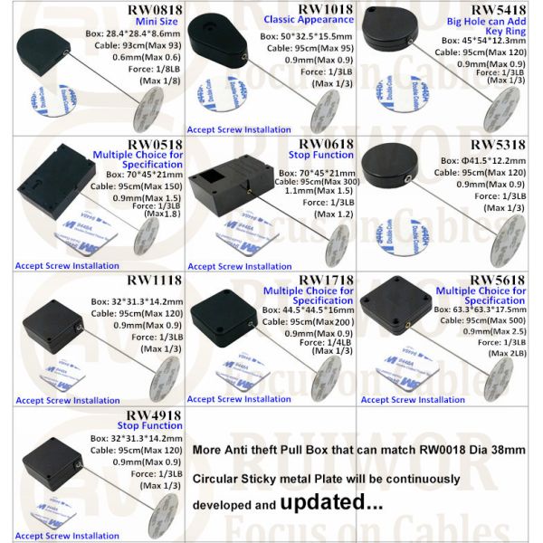RW5418 Heart-Shaped Security Pull Box Plus Dia 38mm Circular Sticky Metal Plate