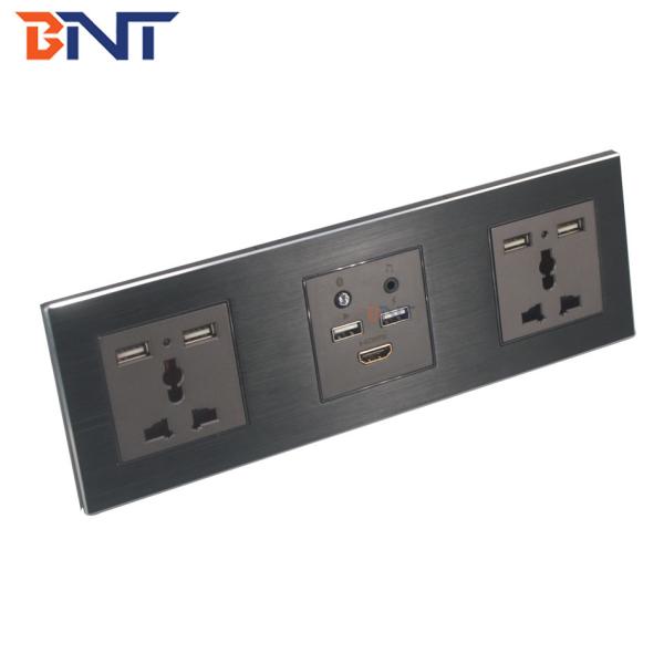 Smart Media Hub With Bluetooth , Multi Function Wall Socket Plates