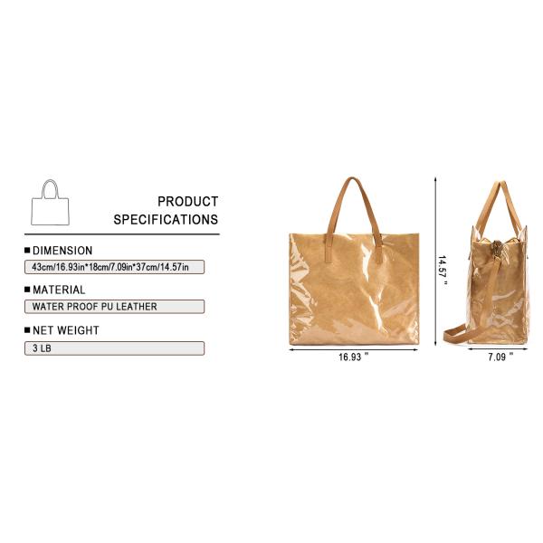 Sustainable Recyclable Tote Bag For Women, TPU Waterproof And Tyvek Paper Material Casual Shoulder Bag Handbag For Work, Travel, Gym