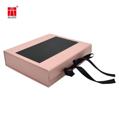 Fita Bowtie Collapsible Cardboard Boxes, caixas de transporte de 150-450gsm 8x6x3