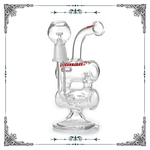 Oil Dab Rigs Recycler Bongs Mini Double Barrels Glass Smoking Water Pipes