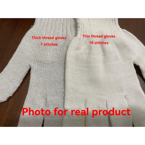 20-60 г. Промываемые, прочные, глубокие белые хлопчатобумажные рукоятки для безопасности рук