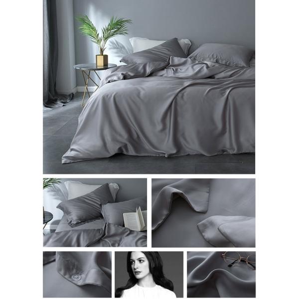 Домашний набор постельного белья Oeko-tex Сертифицированный линзовый тенцель Покрытие одеяла и мягкое шелковое постельное белье