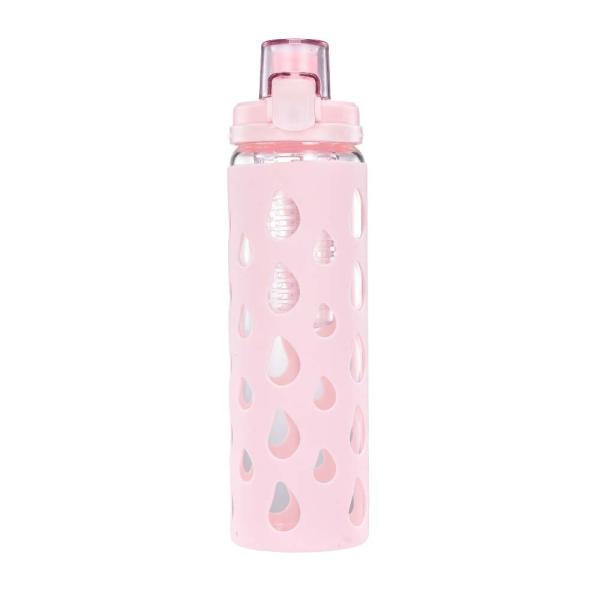 500ml Reusable Glass Motivational Water Bottle With Time Marker Reminder