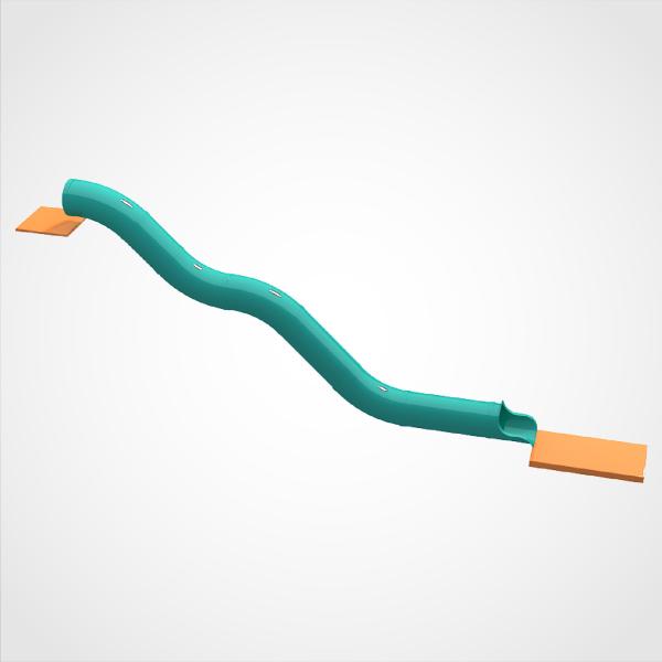 Toboggan de jeu extérieur en plastique commercial pour enfants de 3 à 10 ans