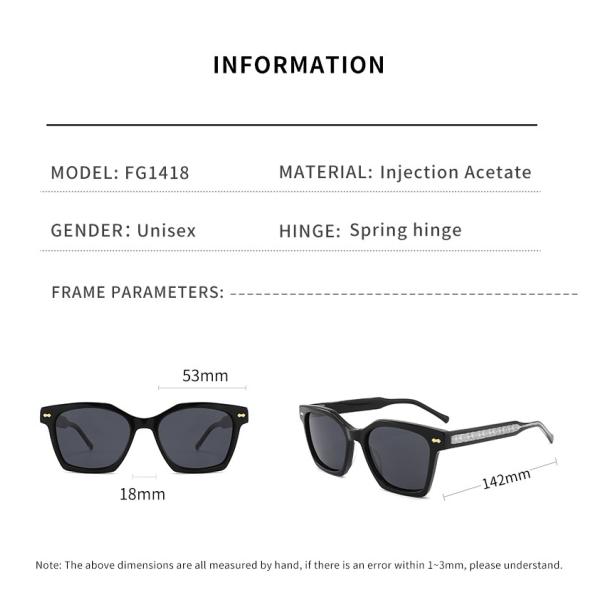 Чернота Eyewear незаконных квадратных солнечных очков ацетата материальных роскошная для людей