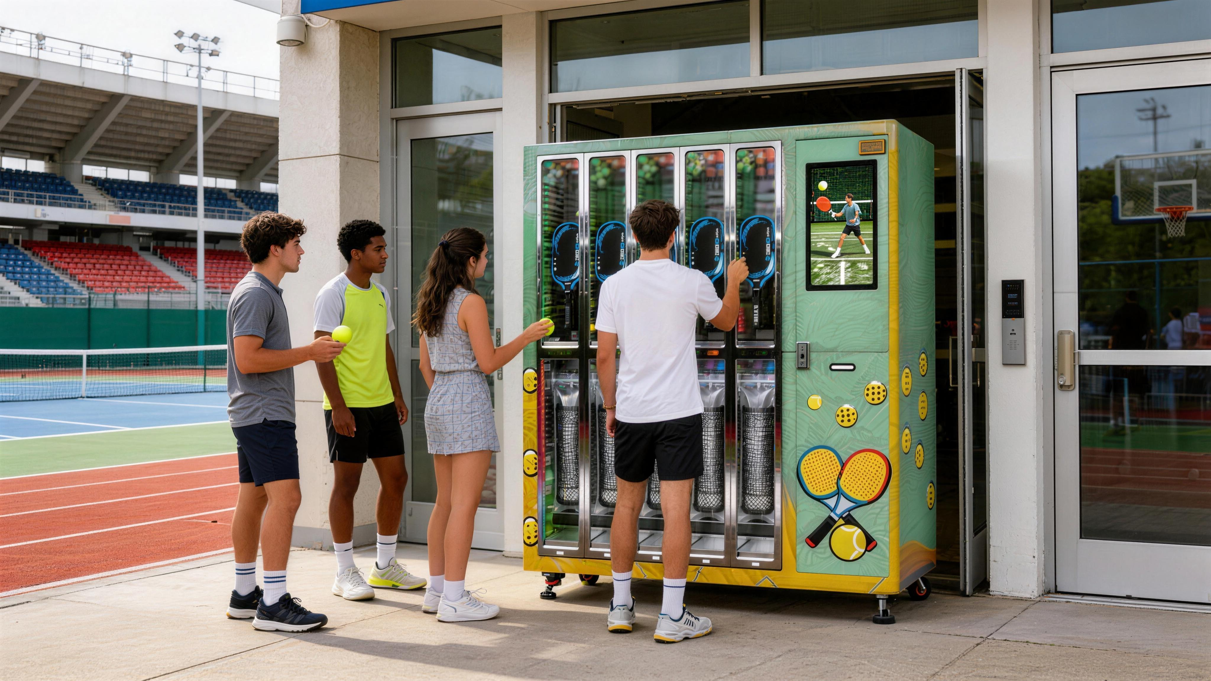 WEIMI Smart Pickleball Paddle Rental Locker Vending Machine for Pickleball Courts – 24/7 Self-Service