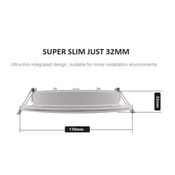 Backlit PC Slim Panel Pot Light 12W 6 Inch 5CCT Residential