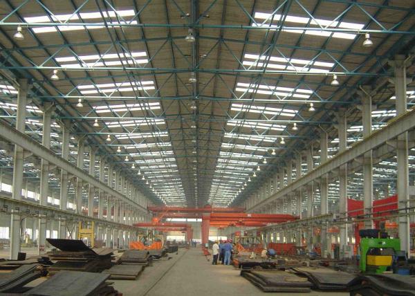 Wire Mesh Roof Steel Frame Warehouse , Welded Industrial Steel Buildings