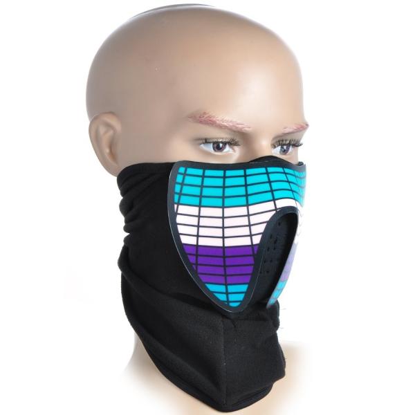 Ledes led mask Music LED/EL party  mask with sound active and Luminous Light for Men and woman  DJ funny mask