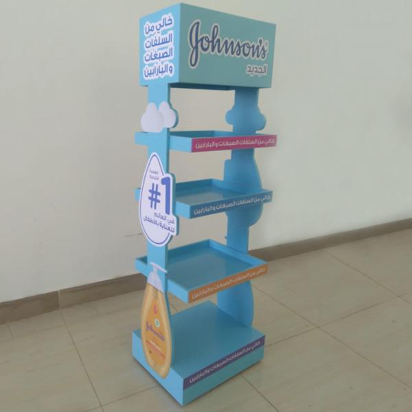 Customized Cleansing Water Display Shelf Wooden Display Rack for Maternal and Infant Store