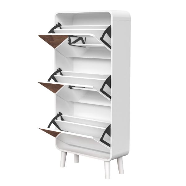 Elbow double layer 3 bucket shoe cabinet