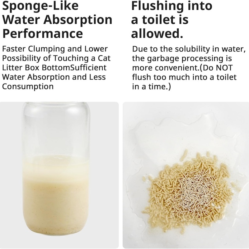 Natural Biodegradable Pea Fiber Tofu Cat Litter with Fast Clumping Low Dust Flushable Formula Performance