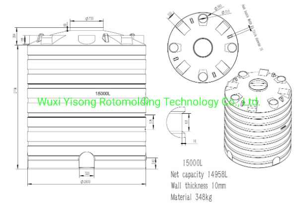 Plastic Water Tank Mould Storage Slot Blasting 15000L