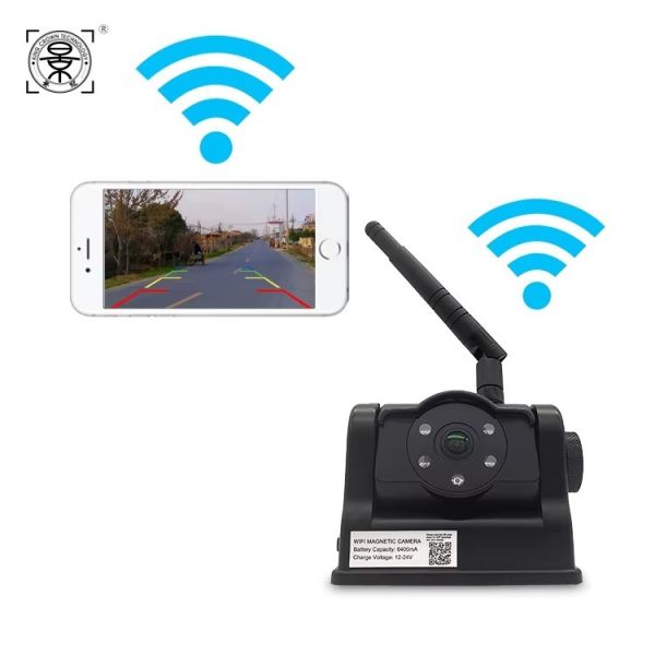 Wireless WiFi Magnetic Backup Camera with IP67 Waterproof 720P HD and 6400mAh Battery for Truck RV