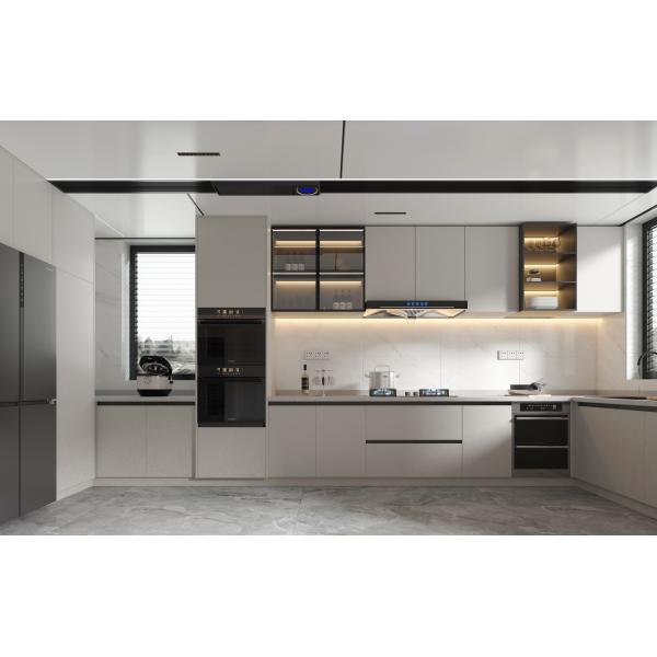 Custom Kitchen Cupboard Cabinets With Wood Panel Design And Melamine Board Doors