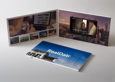 Advertisement Video Business Card Paper 4.3 Inch For Marketing