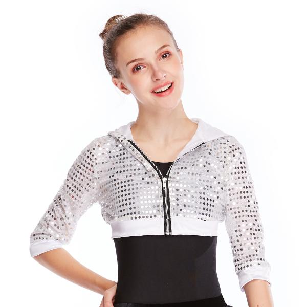 Sequins Hoodies Hip Hop Dance Costumes Jacket Street Dance Costumes Performance Competition Sport Jacket Dresses