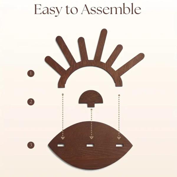 Wooden Ring Holder Stand Creative Jewelry Display for Ornaments Gift Package Included
