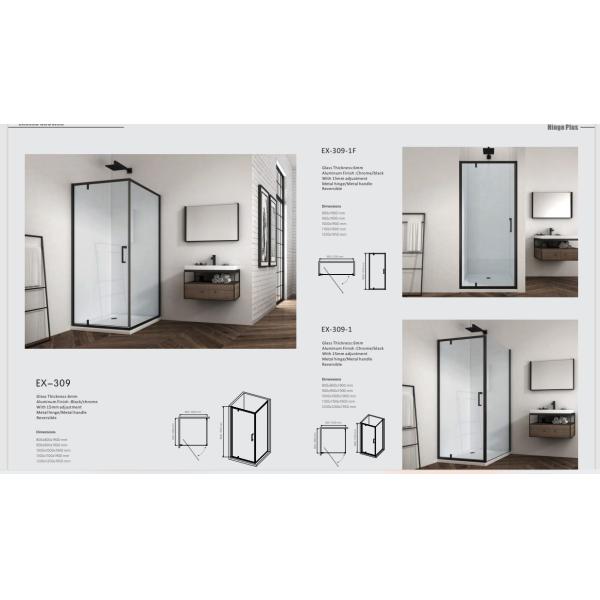 Frameless Frame Style Bathroom Shower Cabinets 6mm Glass