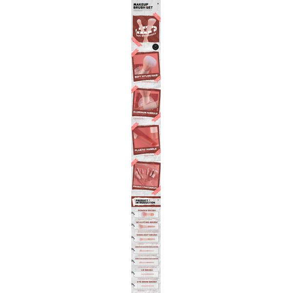 подарок щетки макияжа волос ясной пластиковой ручки 7pcs синтетический установил косметический набор щетки