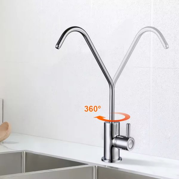 Chrome Single Hole Cold Basin Faucet Water Mixer Drinking Water Filter Faucet for Water Filtration System