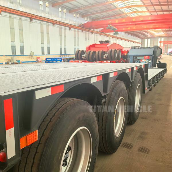 TITAN 3 Axle 80ton Hydraulic Removable Gooseneck Trailer Lowboy Trailer for Sale