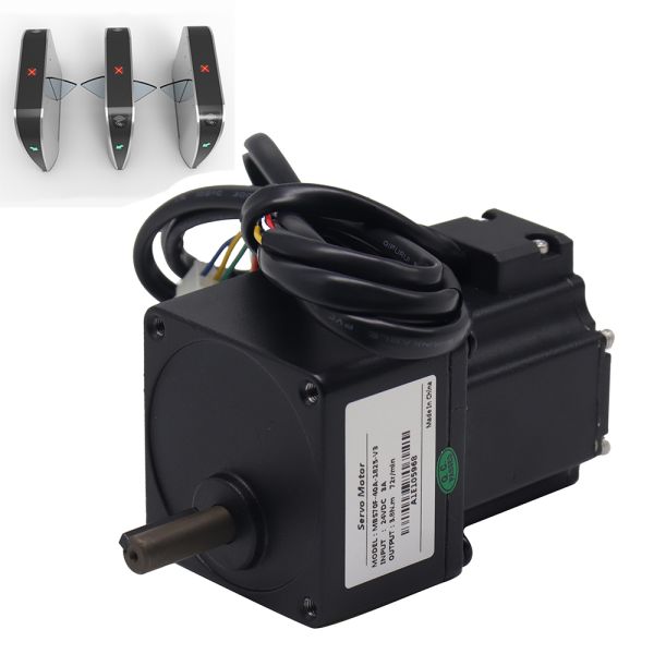 24VDC 40W Brushless Servo Motor Equipped 1:50 Planetary Gear Reducer, High Torque DC Servo Gear Motor Special For Turnstile Gate Access Control Mechanism