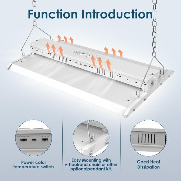 LED Linear High Bay Light 80-400W Pendente Para Armazém de Esportes de Estádio Interior