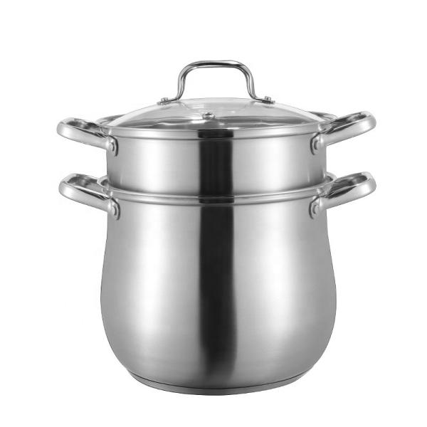 Hot Selling Kitchen Cooking Food Steamer Pot Cookware Cooking Stainless Steel Steamer Pot With Glass Lid