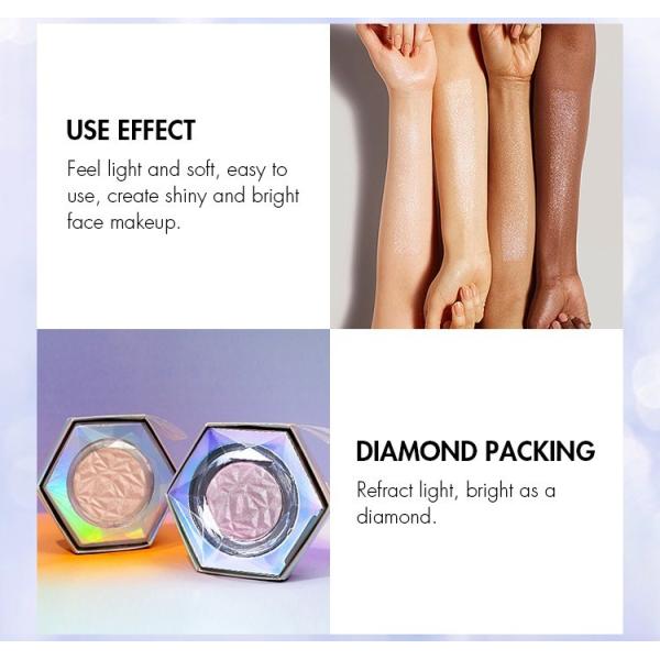 Long Lasting Diamond Glitter Highlighter Pressed Illuminating Powder 3g