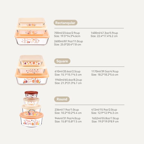 IKOO BPA-free LFGB/FDA Certified Reusable Glass Meal Prep Containers with Simply Lid