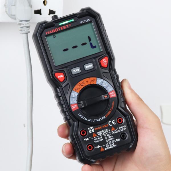 Habotest HT118E 20000 Counts True RMS Autorange Digital Multimeter with 750V AC and 1000V DC Voltage Ranges