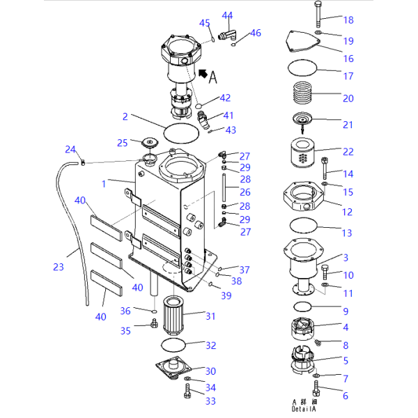 21E-60-11130 848101115 21E-60-R1101 Filter KOMATSU Excavator Spare Parts For PC10 PC15 PC20