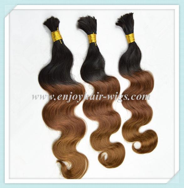 Malaysian 5A virgin remy hair bulk ,ombre natural color/33#/30#, body wave 10''-26''length