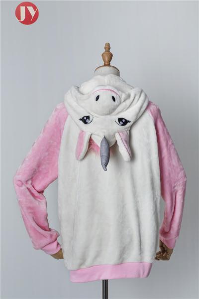 Two Pieces Set Long Sleeve Soft Bathrobe Soft Fleece Women Funny Rainbow Unicorn Hooded Pajama Sets