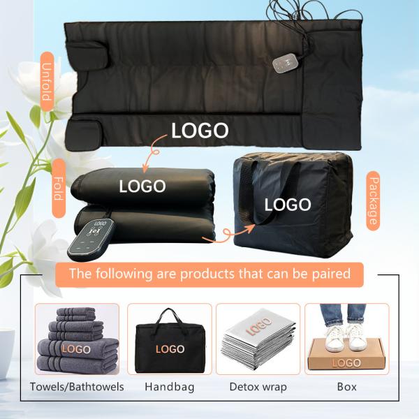 Customizable Weight Loss Infrared Sauna Blanket with Red Light and 100-240V Power Supply