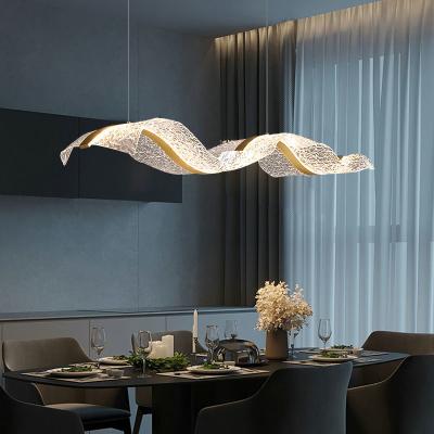 Streamer Shape Modern LED Acrylic Chandelier Light , Luxury LED Pendent Lamp