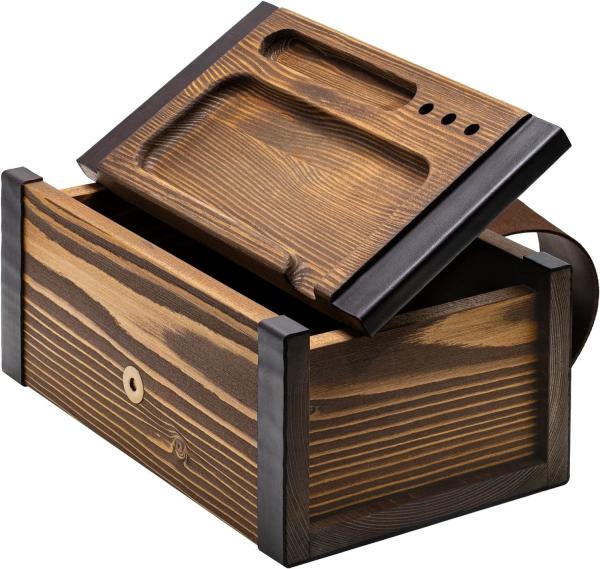 Wooden Smoking Stash Box Smell Proof Bamboo Stash Box Rolling Tray Smoking Accessories Kit Organizer Container