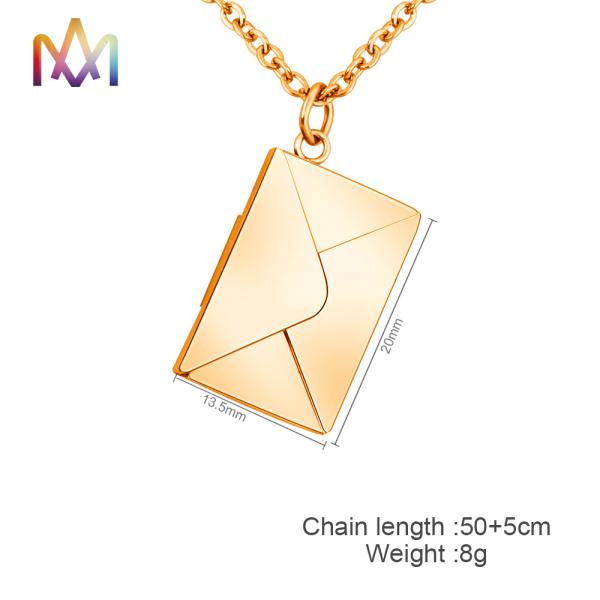 50cm Chain Envelop Pendant Necklace With Your Pillow Talk Inside 3 Colors Available Jewelry Gifts