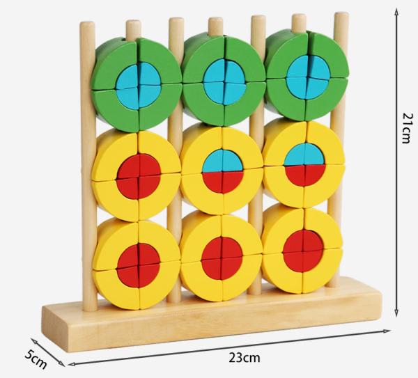 Segurança Educativa Montessori Jogos Preescolares Rainbow Blocks Stacker Não Tóxico