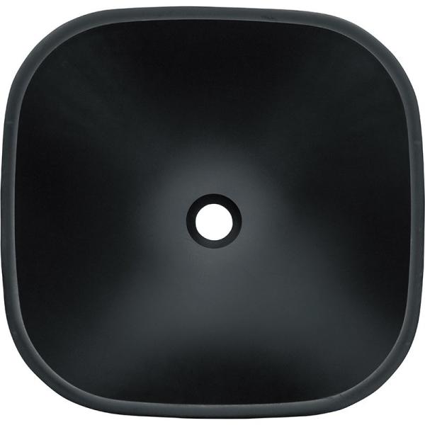Acid Matt Square Bowl Bathroom Sink Table Top Black Tempered Glass Anti Rust Countertop