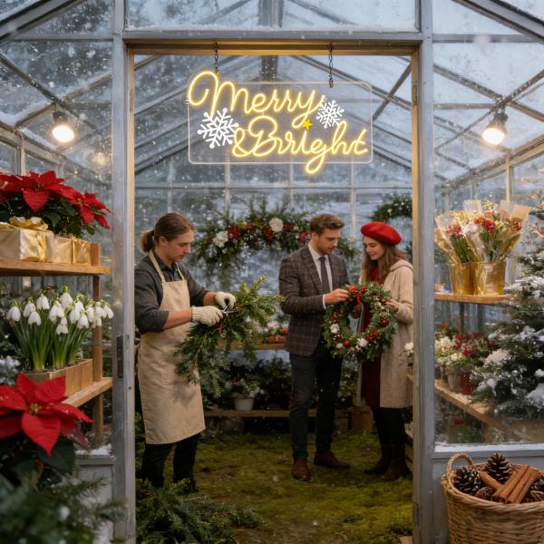 11H x 20W LED Cheerful Bright Neon Sign, MOQ 1000 Pcs, Ideal for Commercial Events/Parties/Festivals/Courtyards, Eco-friendly & Energy-saving, Plug-in Adapter Power Supply
