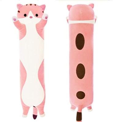 WUYU Lovely Plush Cat Doll Cute Cartoon Soft Stuffed Kitten Pillow Long Throw Sleeping Pillow Doll Toy Gift for Kids