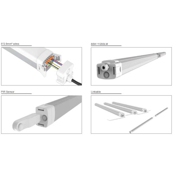 Свет СИД Triproof датчика PIR, Linkable водоустойчивый свет половой доскы 140lm/W